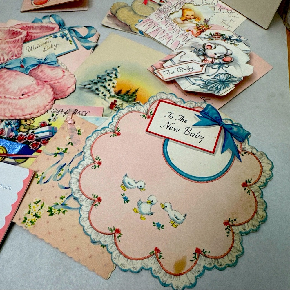 Vintage Baby Greeting Cards 40’s -60’s. Lot of 27.
